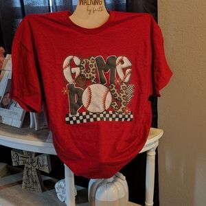 Gildan Red Baseball Game Day Graphic Tee
